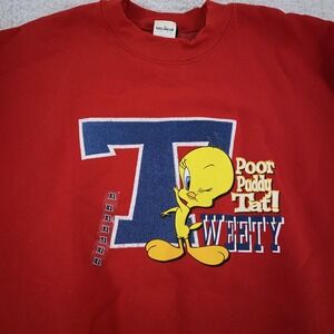 Vintage Tweety Sweatshirt Mens M/L Warner Bros Poor Puddy Tat Looney Tunes 90s
